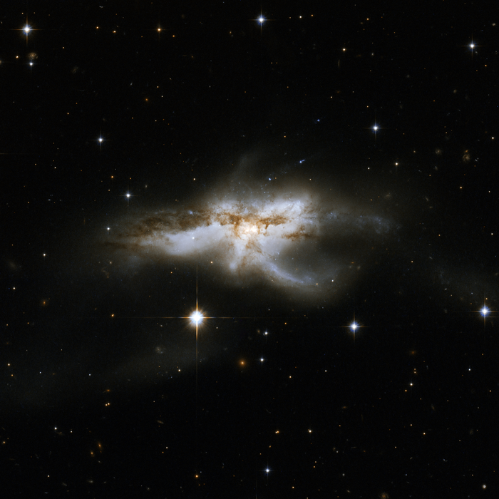 A galaxy known as NGC 6240 is a peculiar, butterfly- or lobster-shaped galaxy consisting of two smaller merging galaxies. NGC 6240 is one of the galaxies included in the sample the team studied.