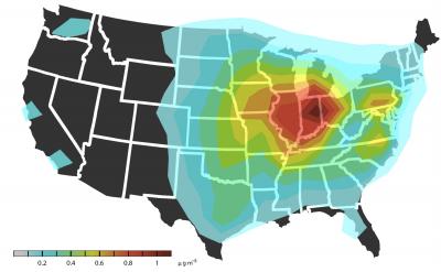 Increase in Annual Mean Surface Concentration of Particulate Matter