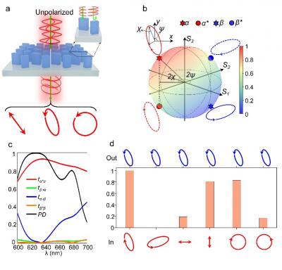 Figure | Working principle of the arbitrary polarizer metasurface