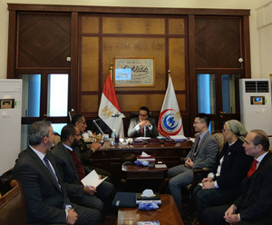 In the picture: Dr. Khaled Abdel Ghaffar, Minister of Health and Population in Egypt (fourth from right) and BGI Almanahil Ceo Mr. Allen Ma (third from right)