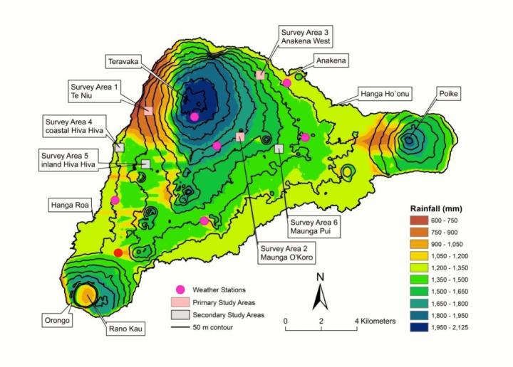 Rainfall Map of Easter Island