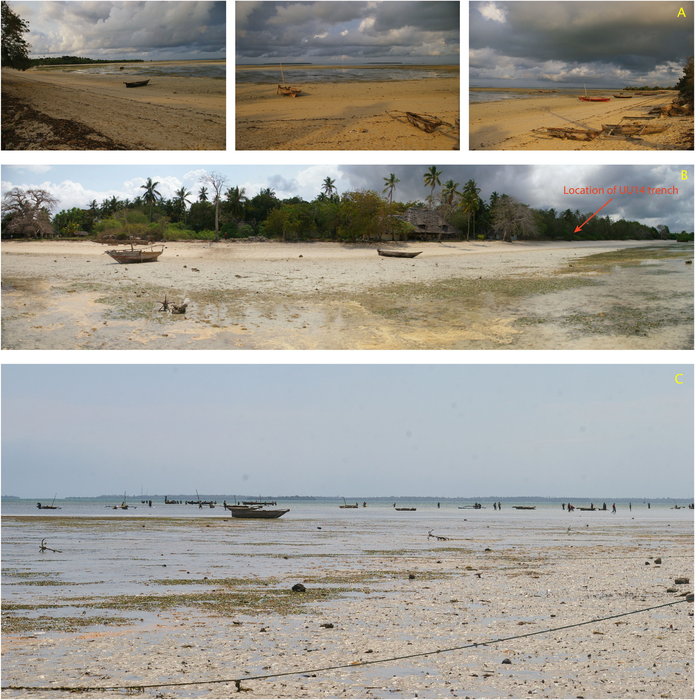 Composite photos of Menai Bay facing south-west from the beach