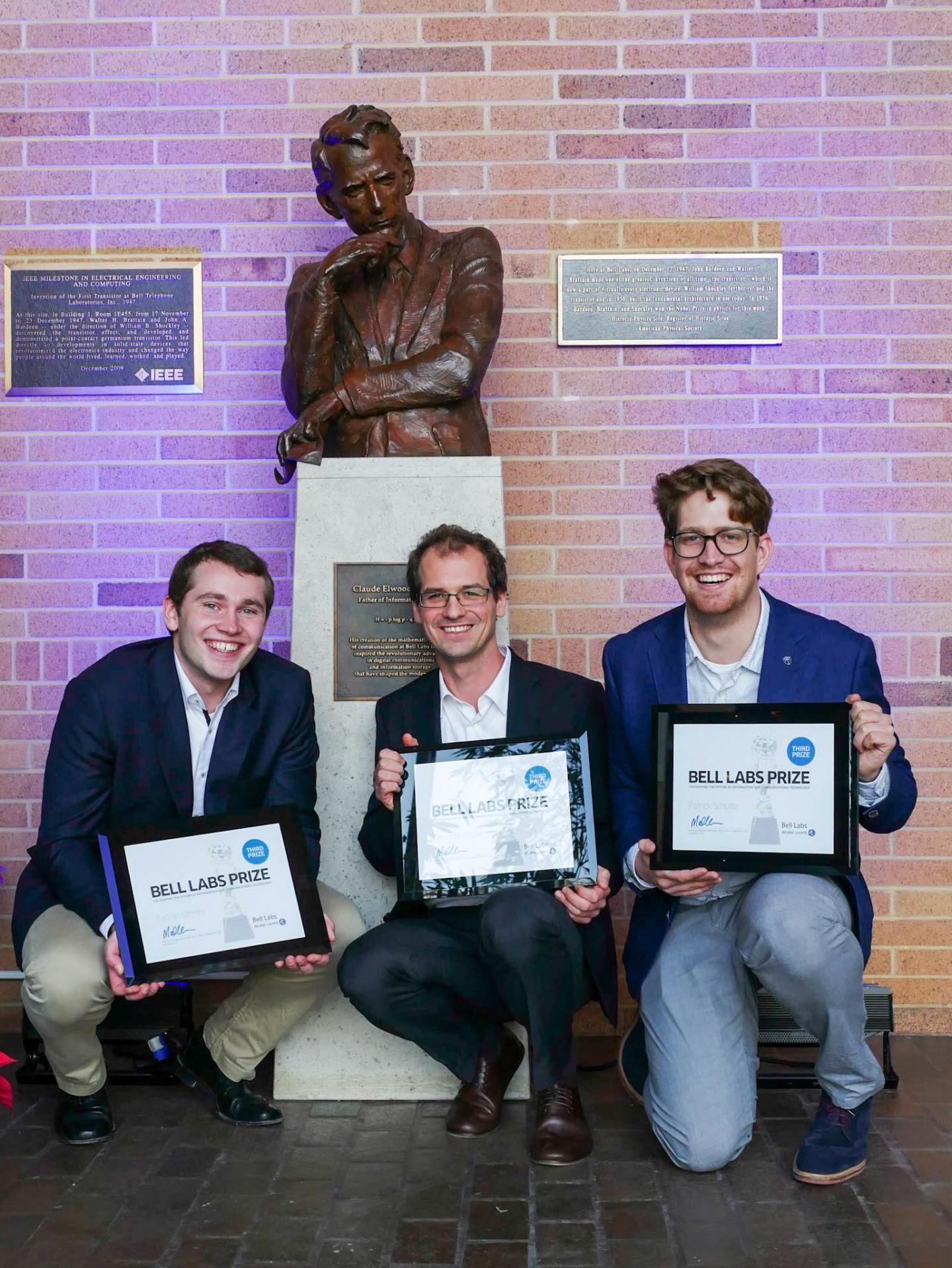 RateX Team with Statue of Claude Shannon