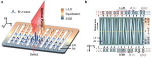 Fig. 1. Experimental realization of topologically controlled THz localization.