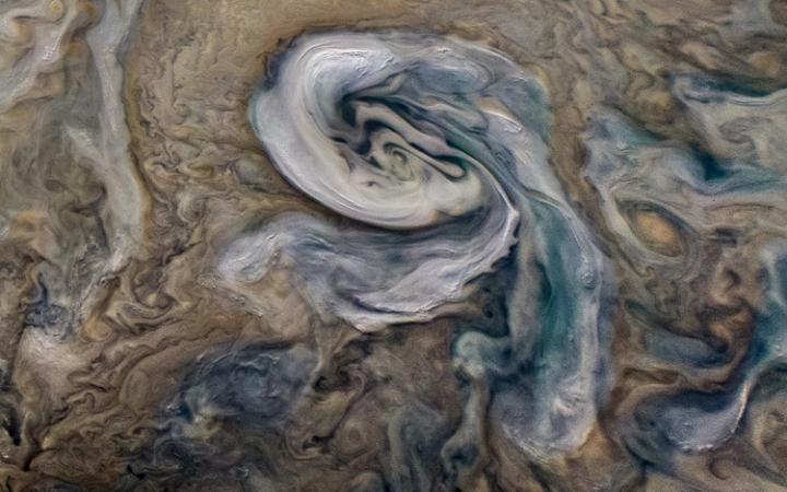 Cyclone observed in Jupiter's northern hemisphere by JunoCam in July 2018