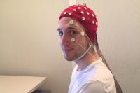 Man in EEG rig