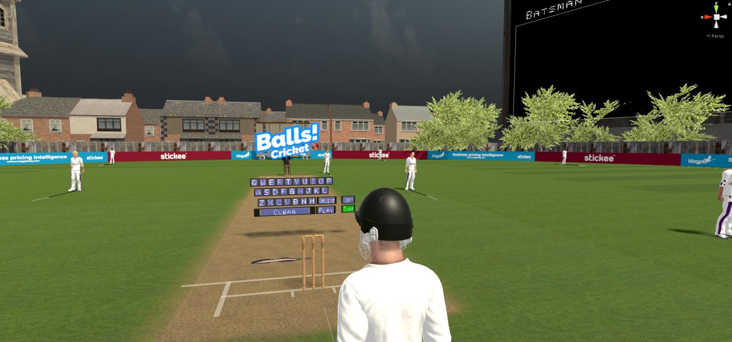Screenshot of VR Cricket Game