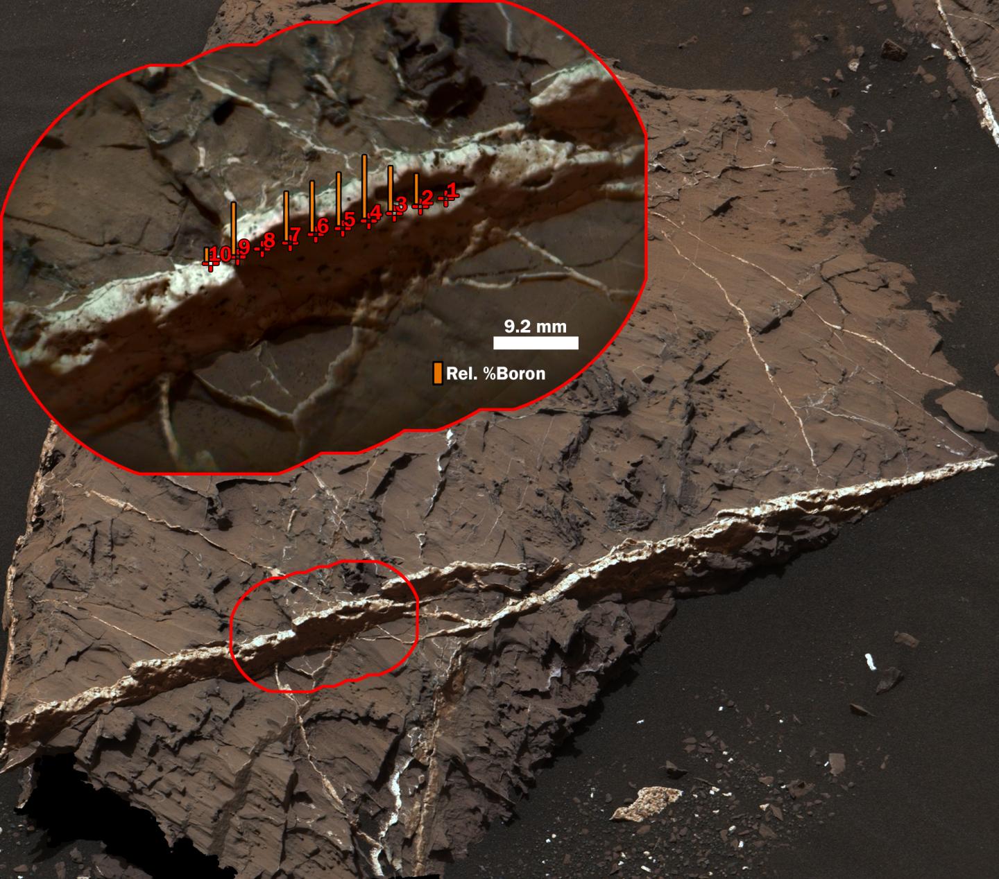 Boron on Mars