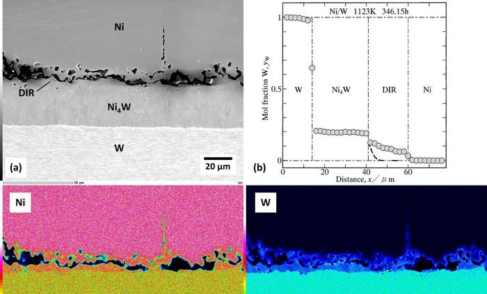 Figure 1. Kirkendall effect in Ni–W alloy system