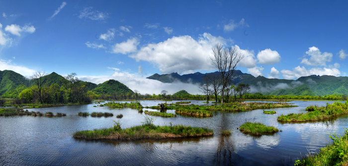 Dajiu Lake (nine lakes) wetland in Shennongjia, central China's Hubei Province