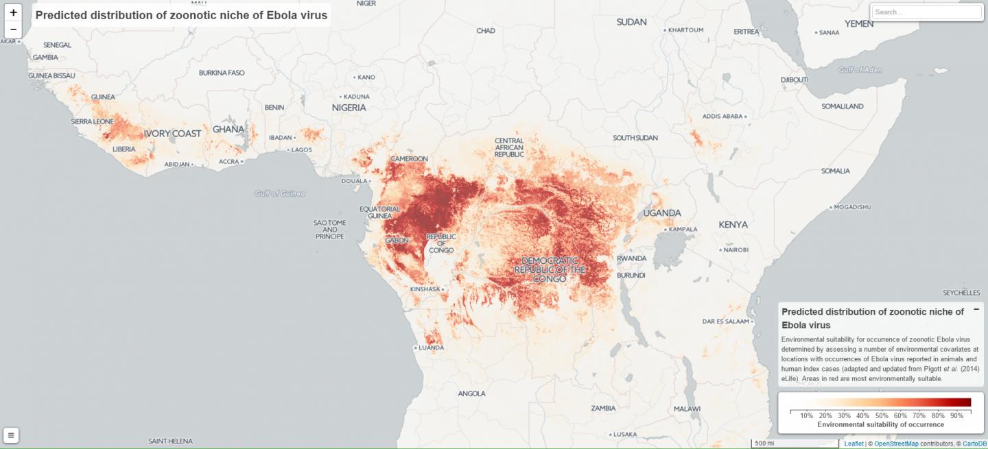 Ebola Zoonotic Niche Map