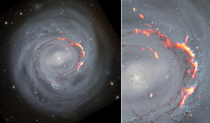 el proceso de despojo por presión en la galaxia NGC4921