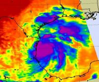Infrared NASA AIRS Imagery of Hermine's Strong T-storms