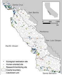 Map of Stream Restoration Projects in Central California