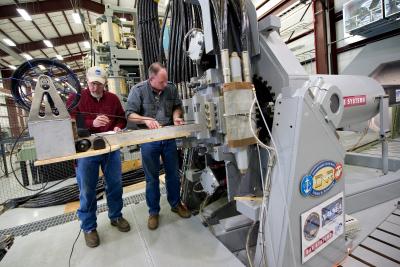 Engineers Take Measurements Following EM Railgun Shot
