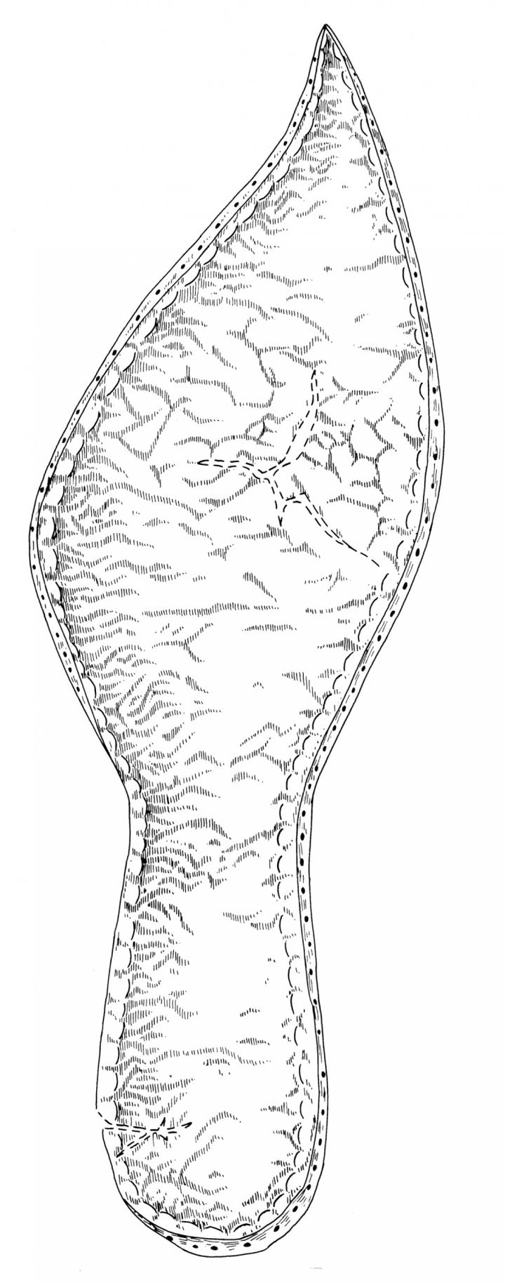 Sole of shoe from late 14th century Cambridge