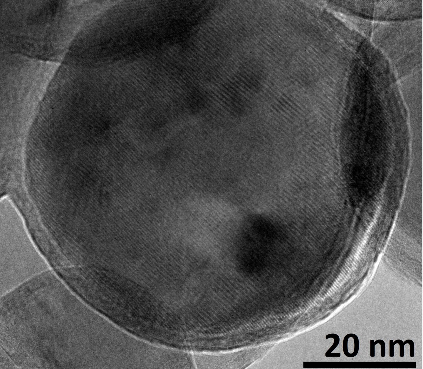 Single Al Nanoparticle Core Shell Structure Scale Bar
