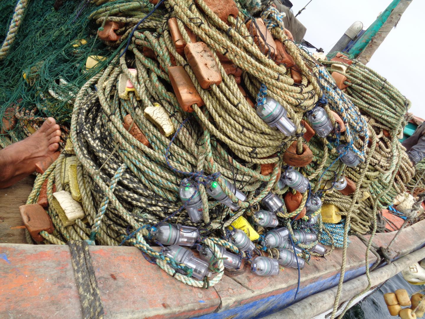 LED Lights on a Gillnet