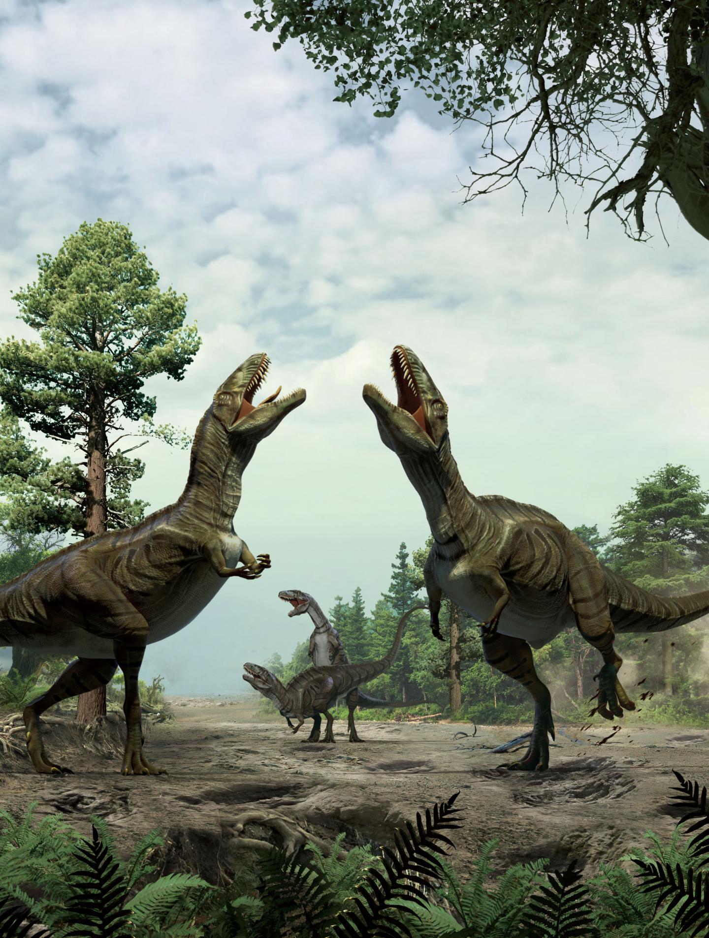 Reconstruction of Dinosaurs Engaged in Sexual Display Activity
