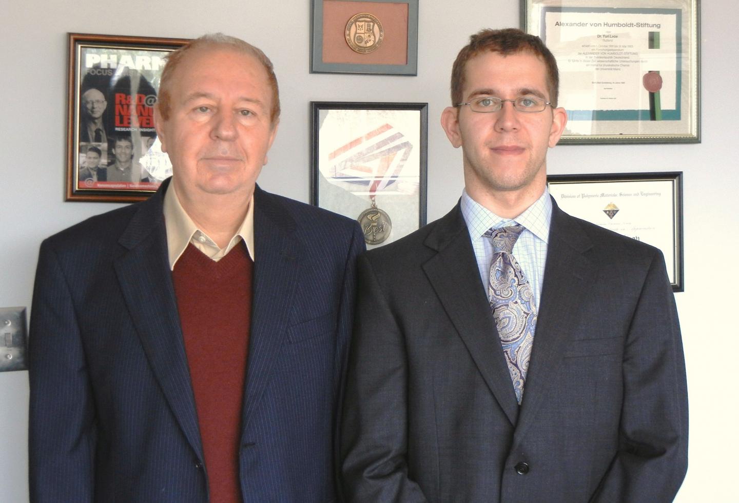 Joshua Tully (right) with Dr. Yuri Lvov