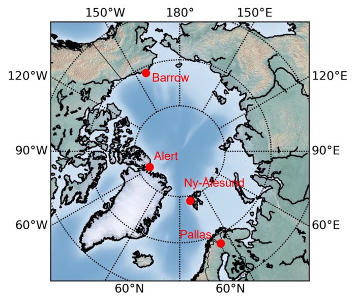 Locations of the Arctic sites