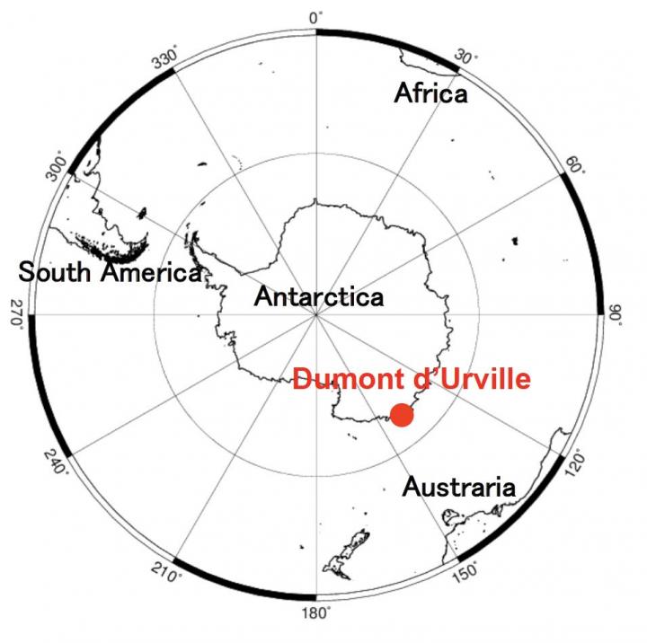 Location of Dumont d'Urville Station in Antarctica