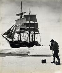 Ponting Photoing Ship in Pack, Dec. 1910