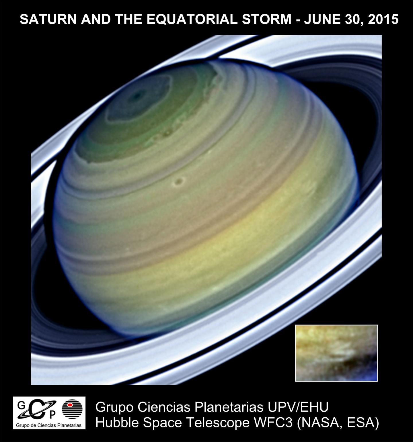 Saturno y la tormenta ecuatorial