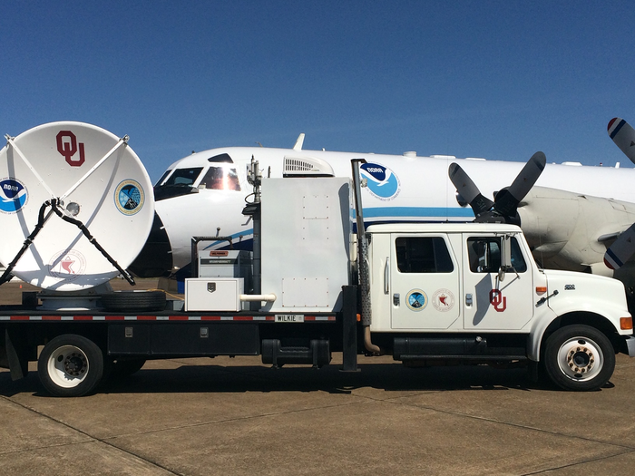 OU SMART radar with the NOAA P3 hurricane hunter