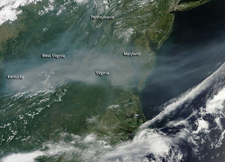 Canadian Smoke Now Over US Mid-Atlantic