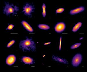 Images of disks around 19 protostars