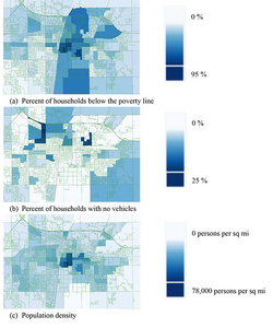 CUMTD service area with demographics overlay