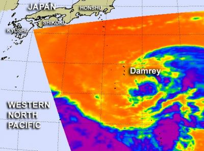 NASA's Aqua Satellite Passed over Tropical Storm Damrey