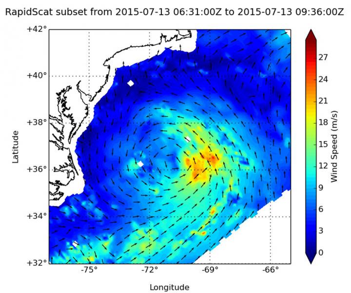RapidScat Image of Claudette