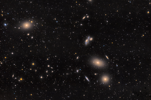 Giant elliptical galaxy M87 in Virgo Cluster