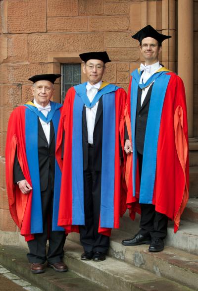Professor Roy Glauber, Dr. Steven Chu and Professor Eric Cornell