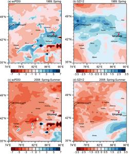 Figure 3: The scPDSI and SZI identify drought events at different periods in Xinjiang of China