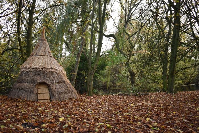 Reconstructed dwelling of a hunter-gatherer community