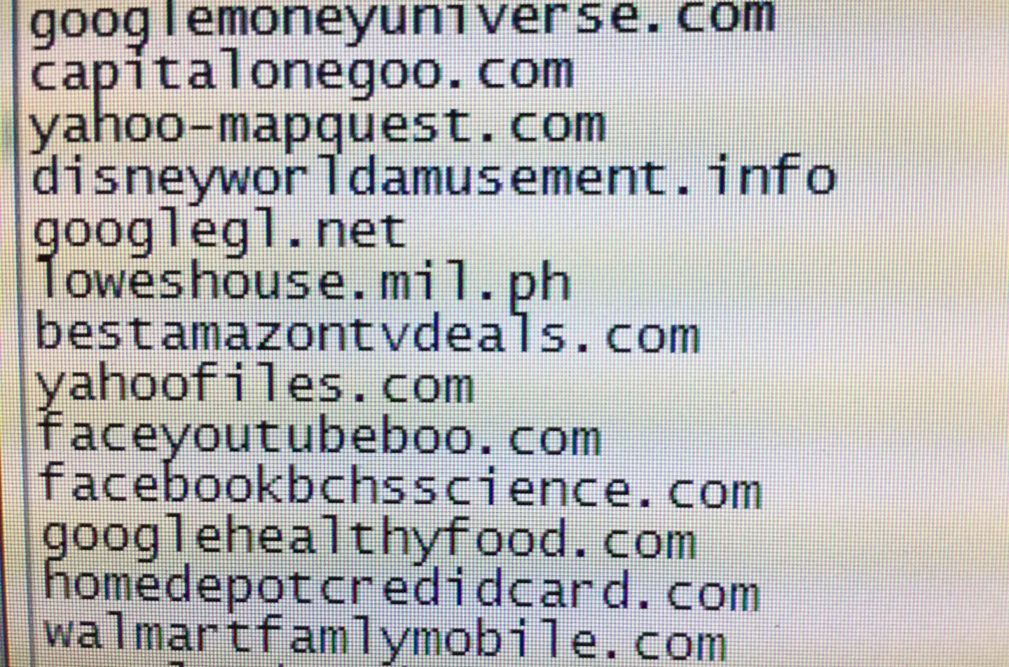 Examples of Combosquatted Domain Names