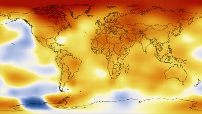 Global Temperature Anomalies Averaged from 2008 through 2012