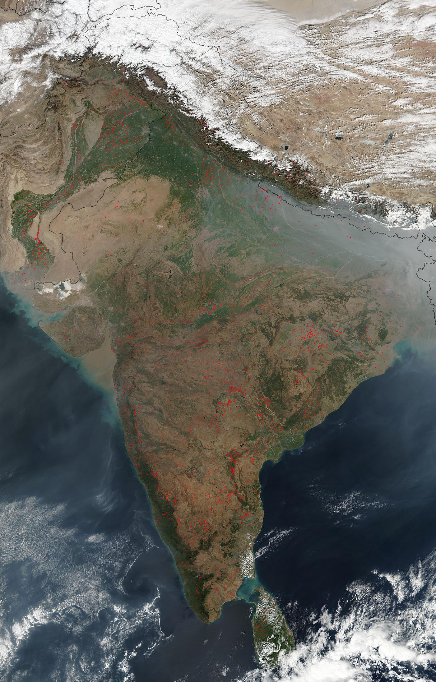 Suomi NPP Image of India and Pakistan Fires