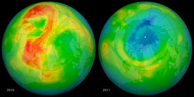 Maps of Ozone Concentrations Over the Arctic