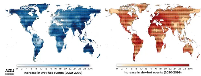 Increase in wet-hot and dry-hot weather events