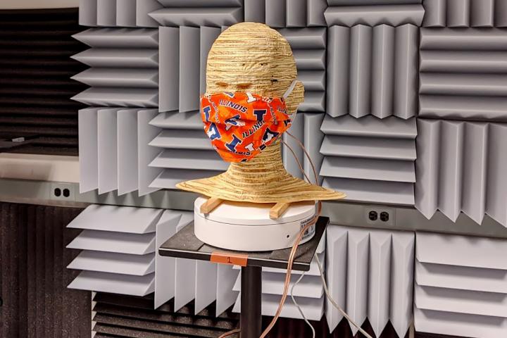 Illinois researcher Ryan Corey tested how different types of masks affect the acoustics of speech.