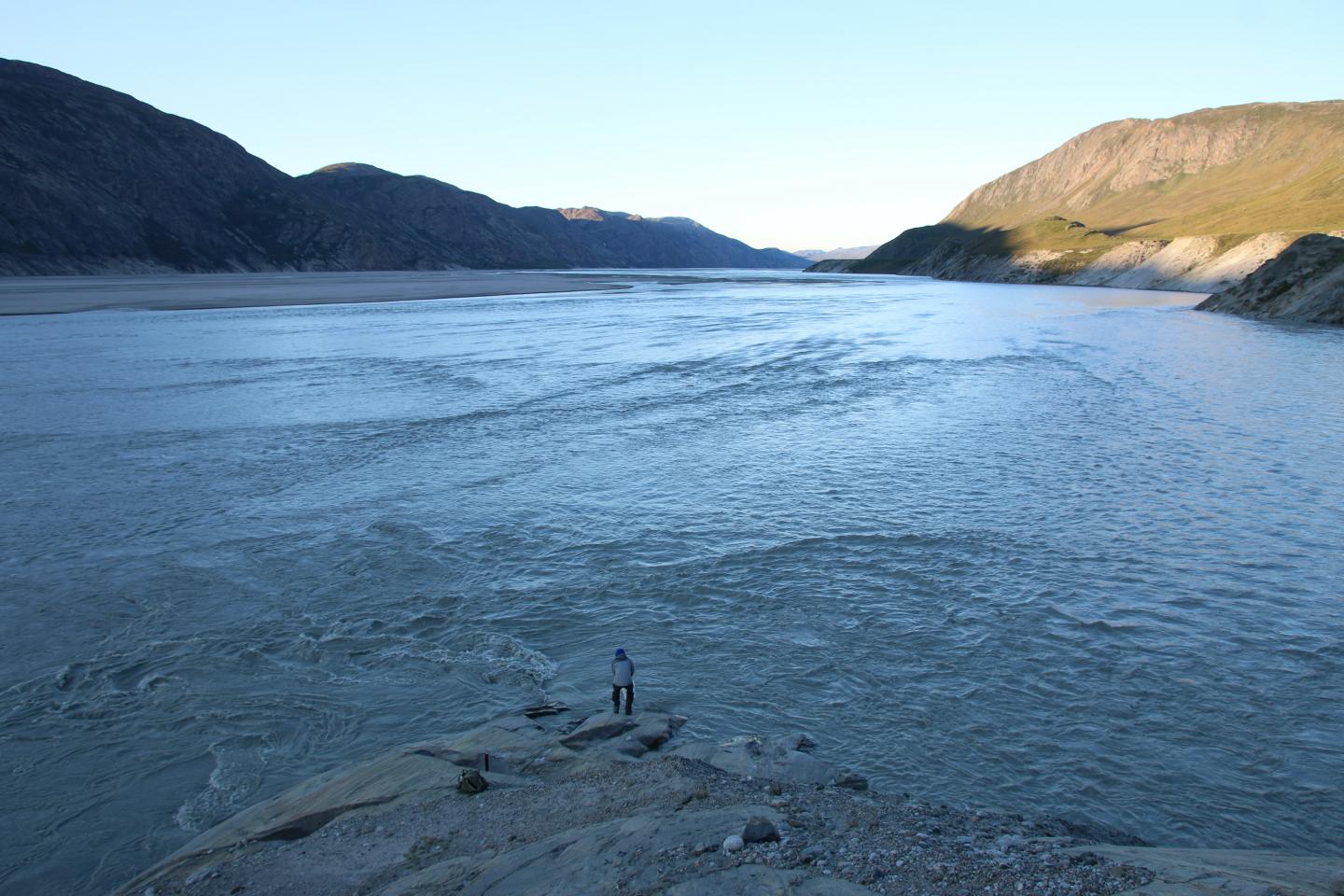 Glacial Meltwater River that Has Drained from the Greenland Ice Sheet