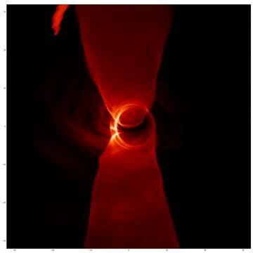 Simulation of Hot Gas Falling into the Black Hole at the Center of the Milky Way