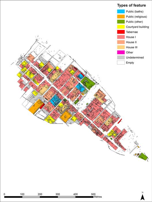 Different types of buildings at Interamna Lirenas