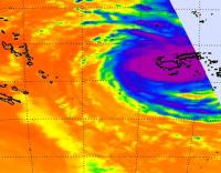 NASA's Aqua Satell's Infrared View of Cyclone Evan