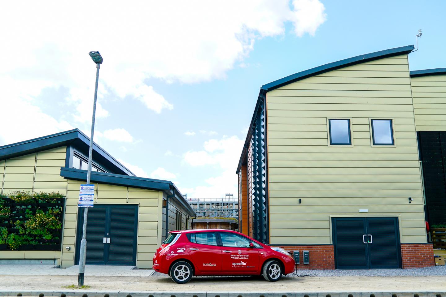 Energy-Positive Buildings at Swansea University, Charging up An Electric Car