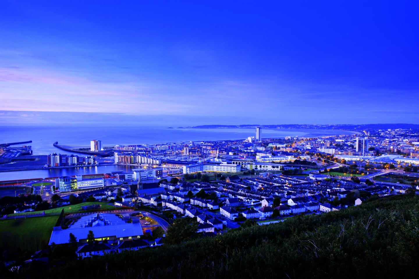 Swansea Bay and city centre:  urban and coastal